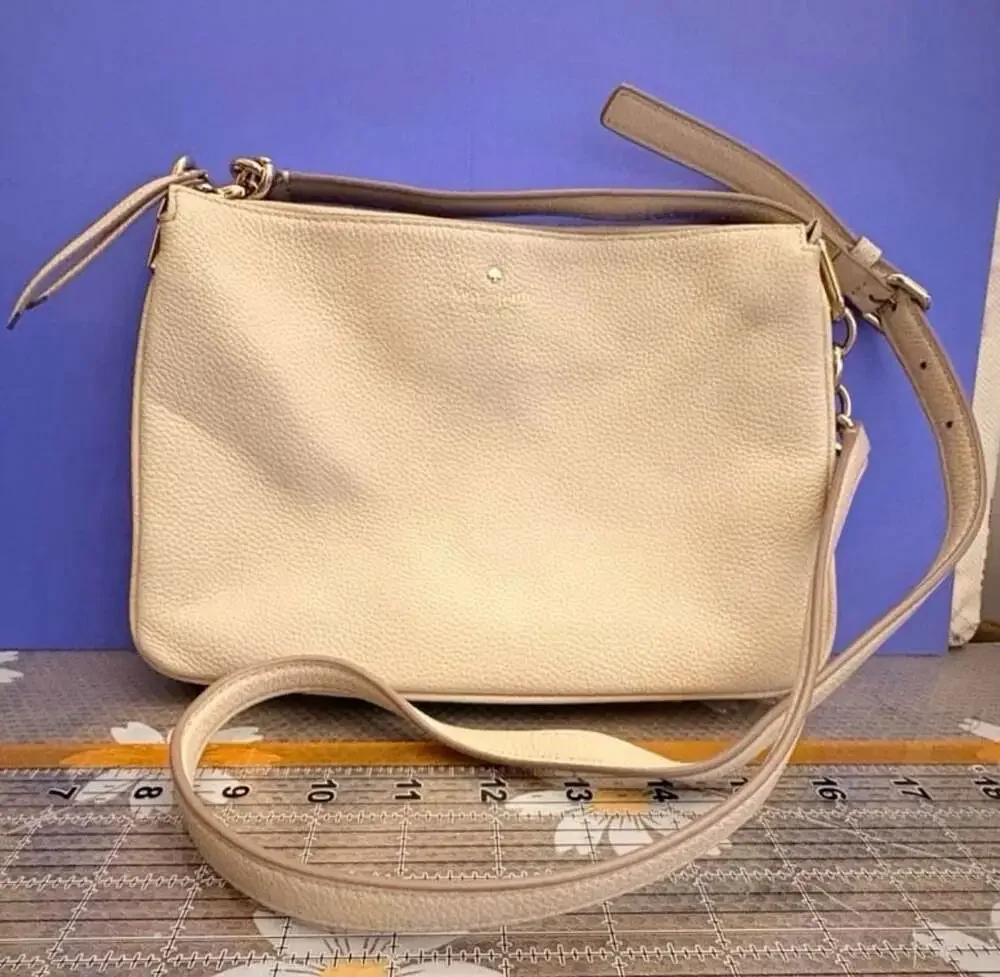 Kate Spade Bailey Textured Pebbled Leather Crossbody Bag in Buttermilk